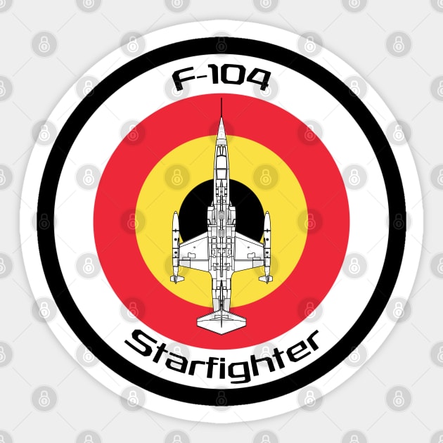 F-104 Starfighter (BE) Sticker by BearCaveDesigns